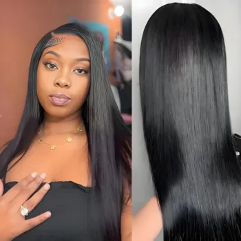 2 Colors 10 Lengths HD Lace Front Yaki Straight Human Hair Wigs