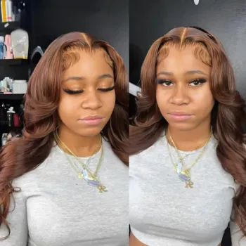 2 Colors 10 Lengths Chocolate Brown HD Lace Front Body Wave Wig