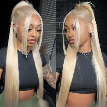 2 Colors 9 Lengths Blonde Straight HD Lace Front Human Hair Wigs