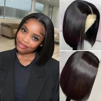 3 Lengths 2 Lace Sizes HD Lace Closure Glueless Human Hair Yaki Straight Wig 5X5 Closure Pre Cut Melted Brazilian Hair