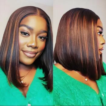 2 Colors 4 Lengths Short Straight Bob Human Hair Wigs With Lace Front