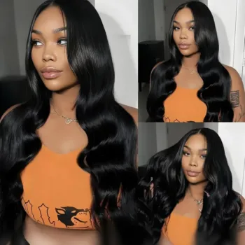 9 Lengths HD Lace Closure Human Hair Wig Body Wave 6 Inch Deep Part