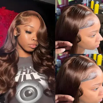 7 Lengths 2 Lace Sizes Chocolate Brown Body Wave HD Lace Front Wig