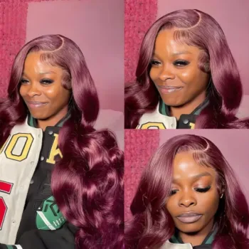 8 Lengths Burgundy Body Wave HD Lace Front Human Hair Wigs