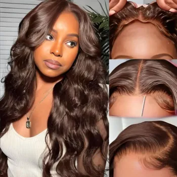 10 Lengths 5X5 HD Lace Closure Wig 34In Chocolate Brown Body Wave Glueless Human Hair