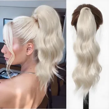 9 Colors 25 Inch Synthetic Blonde Flexible Ponytail Hair Extension